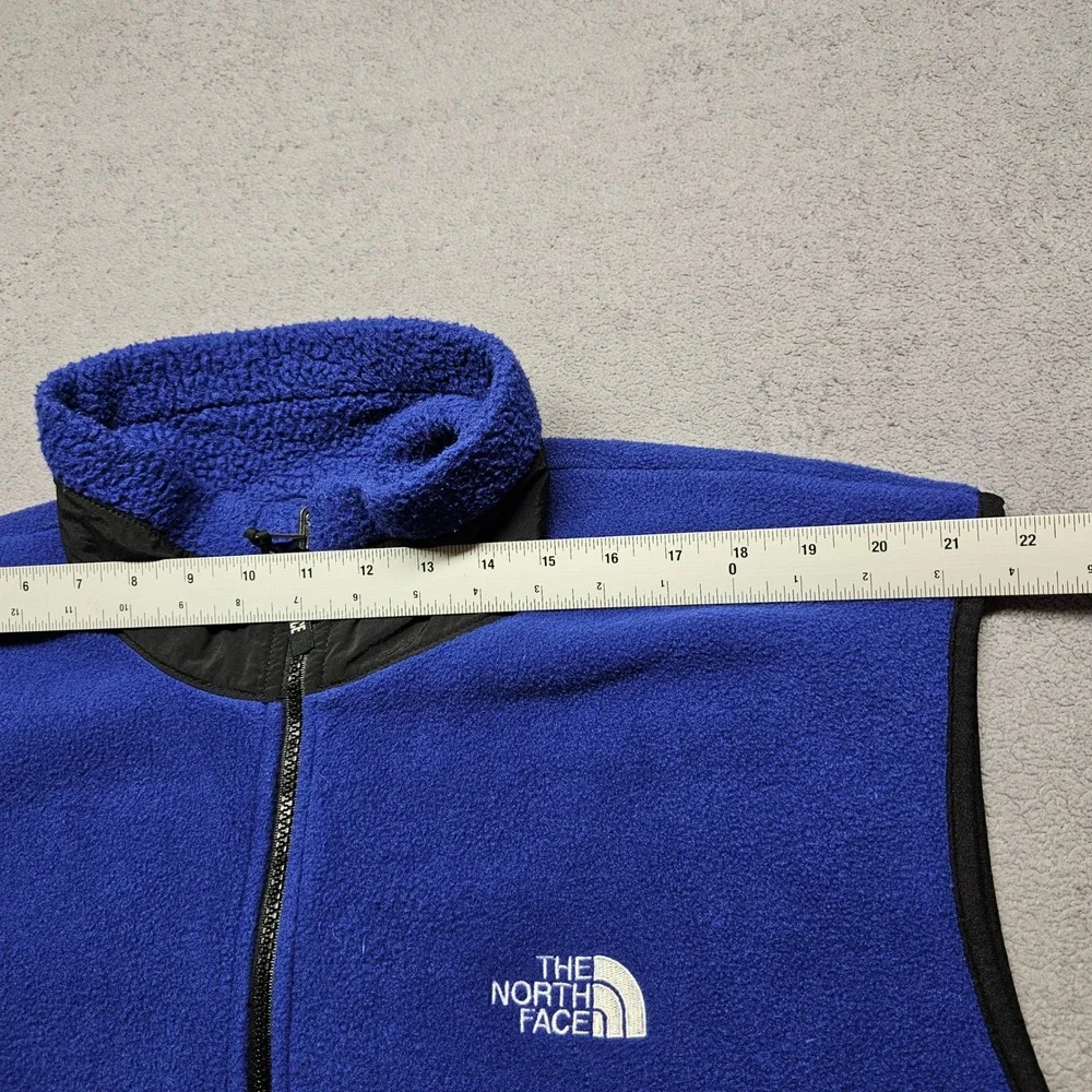 The North Face Denali Fleece Vest‎ Mens Large Royal Blue Full Zip Hiking Retro